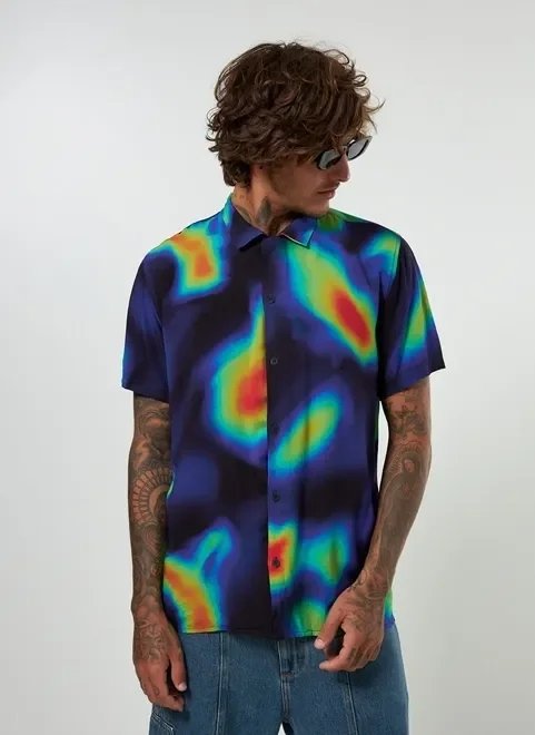 camisa estampa colorida mapa de calor camisa estampa colorida mapa de calor