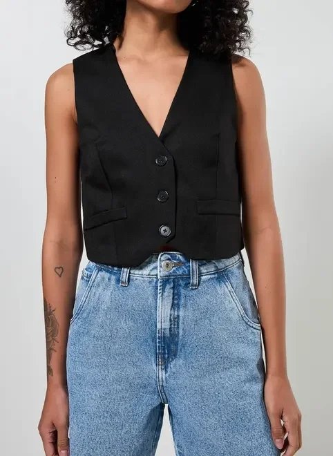 colete preto de alfaiataria colete preto de alfaiataria