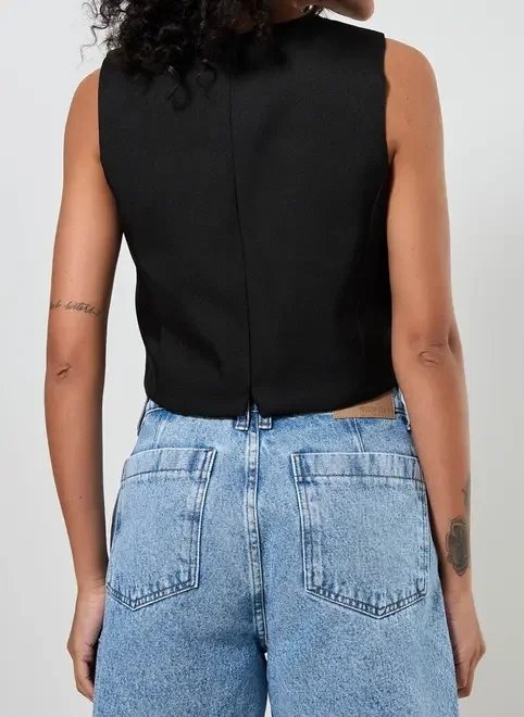 colete preto de alfaiataria colete preto de alfaiataria