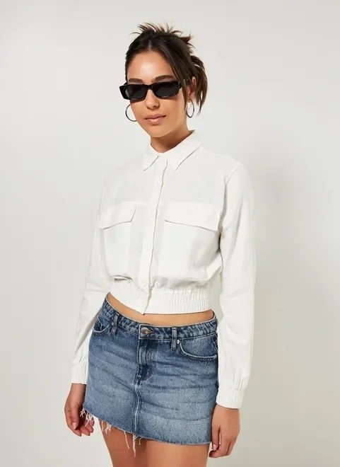 jaqueta cropped bomber off-white jaqueta cropped bomber off-white