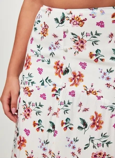 saia midi off-white floral saia midi off-white floral