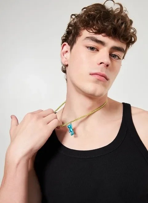 colar urso azul colar urso azul