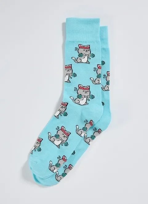 meia azul gatinho fitness meia azul gatinho fitness