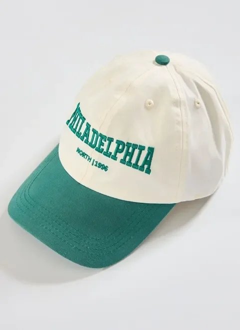 boné philadelphia off-white e verde boné philadelphia off-white e verde