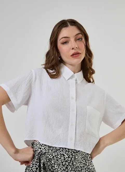 camisa cropped texturizada camisa cropped texturizada