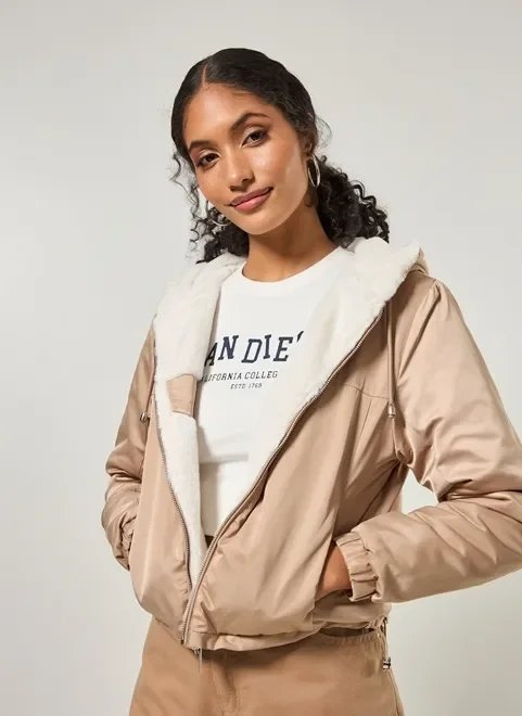 jaqueta reversível com pelúcia jaqueta reversível com pelúcia