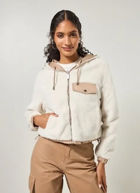 jaqueta reversível com pelúcia jaqueta reversível com pelúcia