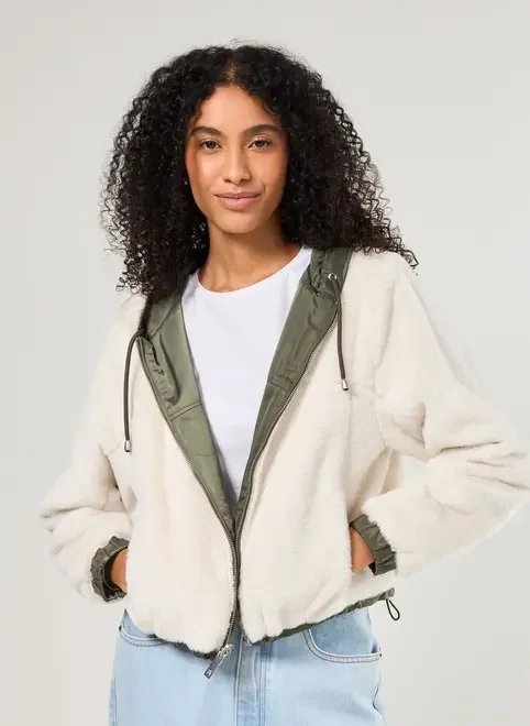 jaqueta reversível com pelúcia jaqueta reversível com pelúcia