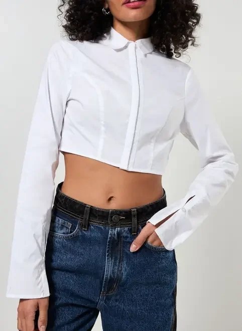 camiseta manga longa cropped camiseta manga longa cropped