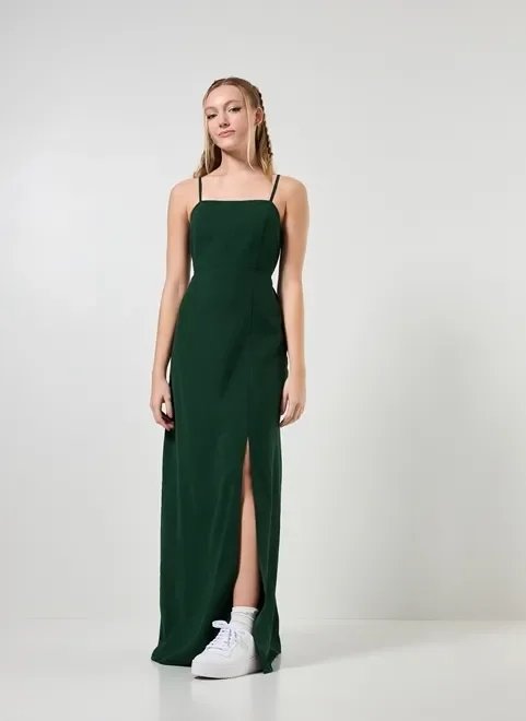 vestido longo verde com fenda vestido longo verde com fenda