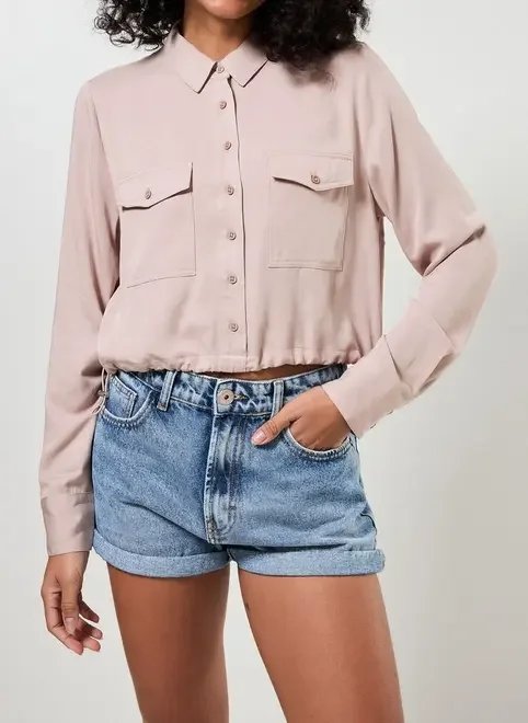 camisa manga longa com elástico camisa manga longa com elástico