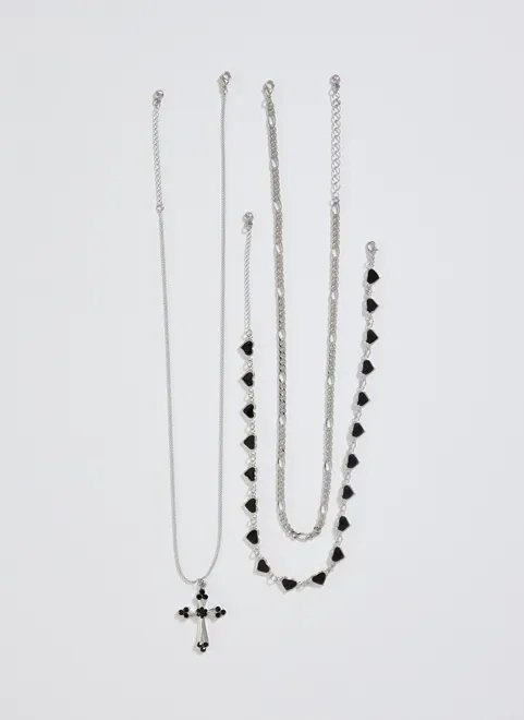 3 colares e chokers cruz e corações 3 colares e chokers cruz e corações