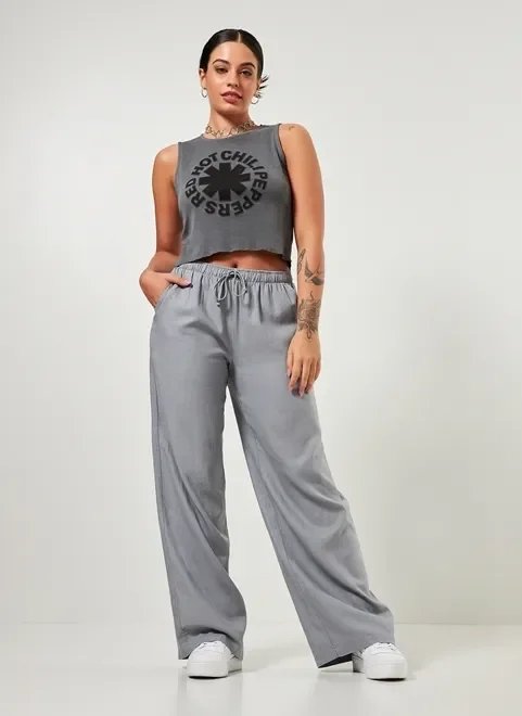 calça wide leg em linho calça wide leg em linho