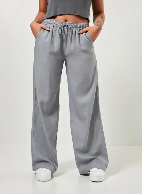 calça wide leg em linho calça wide leg em linho