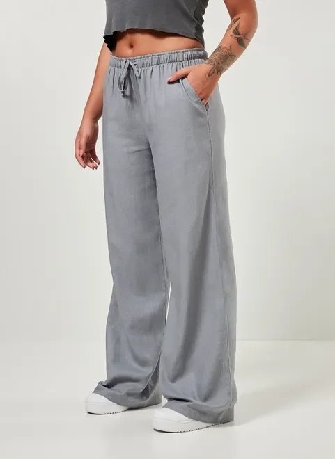 calça wide leg em linho calça wide leg em linho