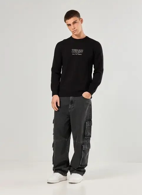 blusa manga longa tricô timeless blusa manga longa tricô timeless