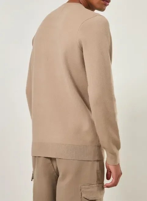 blusa de manga longa em tricô estruturado blusa de manga longa em tricô estruturado