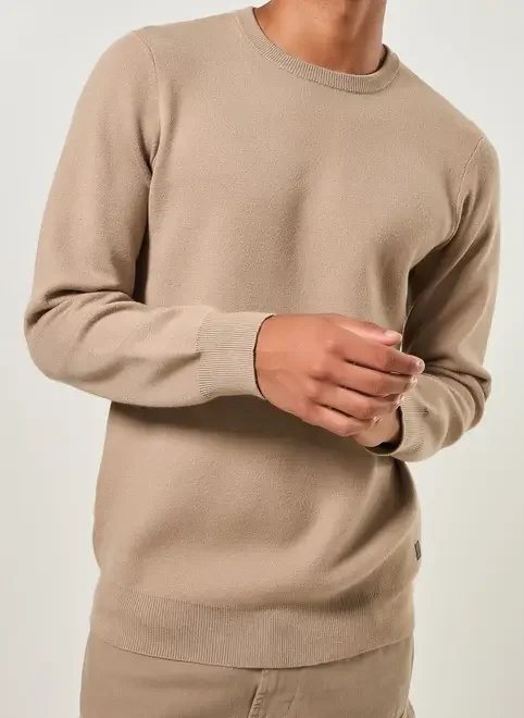 blusa de manga longa em tricô estruturado blusa de manga longa em tricô estruturado