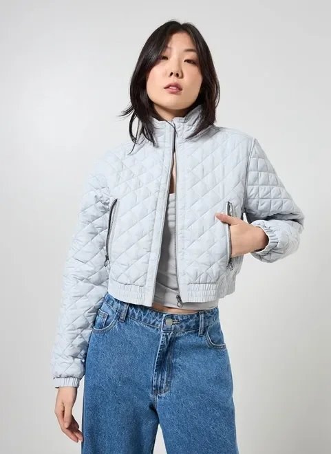 jaqueta puffer leve em matelassê jaqueta puffer leve em matelassê