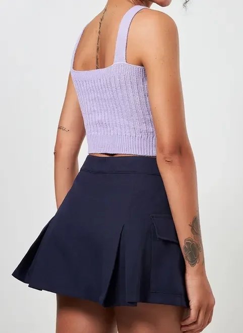 cropped reto em tricô lilás cropped reto em tricô lilás