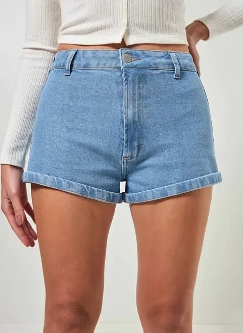 short jeans hot pants de cintura alta short jeans hot pants de cintura alta
