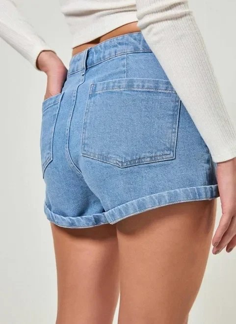 short jeans hot pants de cintura alta short jeans hot pants de cintura alta