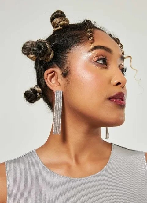 brinco franja de strass brinco franja de strass