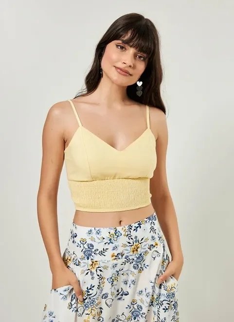 cropped de alcinha com barra de lastex cropped de alcinha com barra de lastex