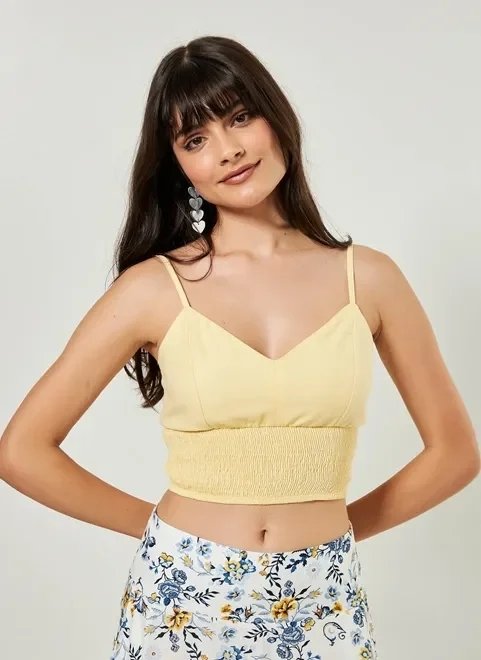 cropped de alcinha com barra de lastex cropped de alcinha com barra de lastex