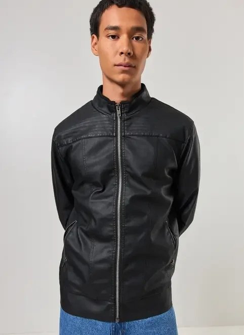 jaqueta biker poliuretano preto jaqueta biker poliuretano preto