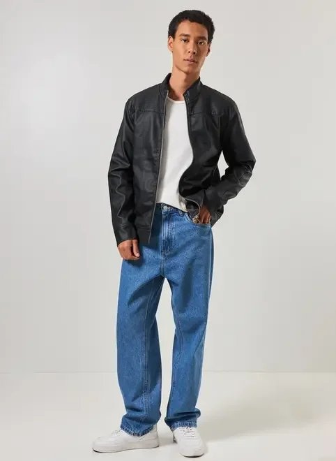 jaqueta biker poliuretano preto jaqueta biker poliuretano preto