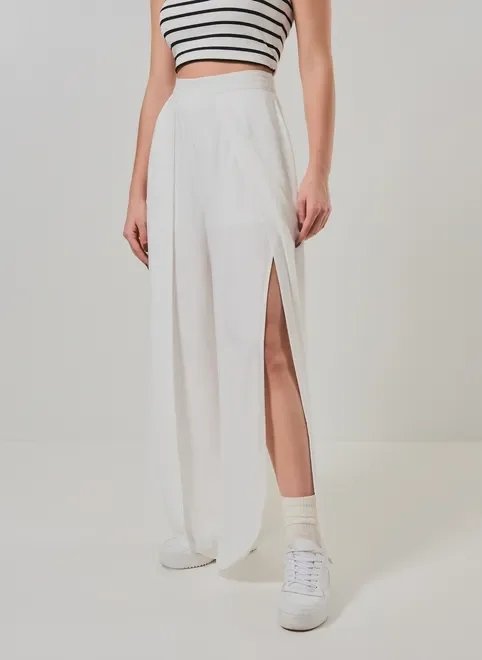 calça pantalona pareô off-white calça pantalona pareô off-white