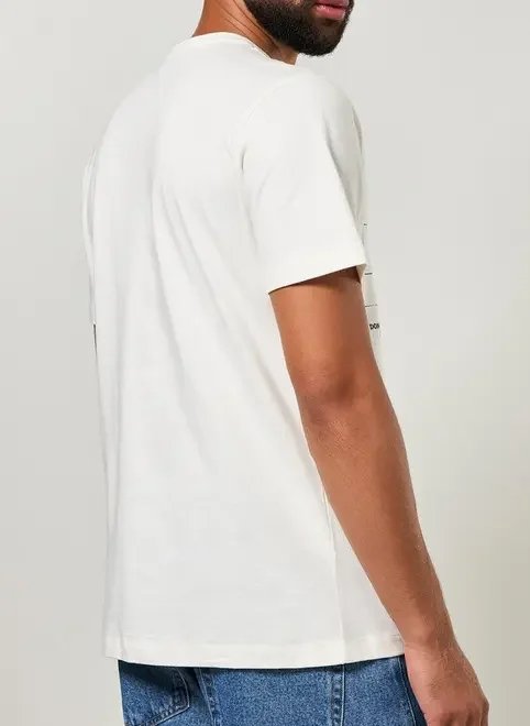 camiseta off-white estampa geométrica camiseta off-white estampa geométrica