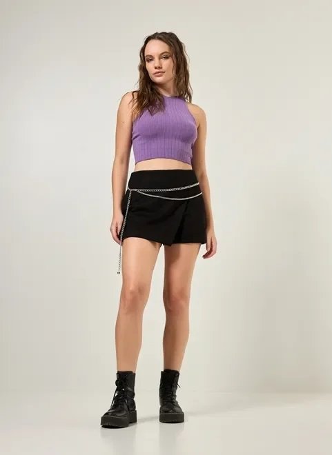 cropped halter em tricô roxo cropped halter em tricô roxo