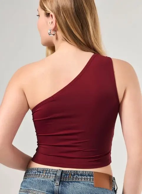 blusa ombro único em poliamida blusa ombro único em poliamida