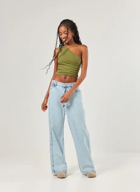 blusa ombro único em poliamida blusa ombro único em poliamida