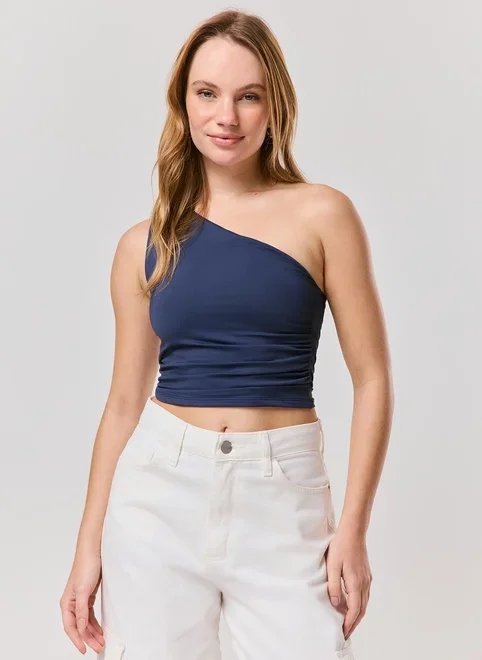 blusa ombro único em poliamida blusa ombro único em poliamida