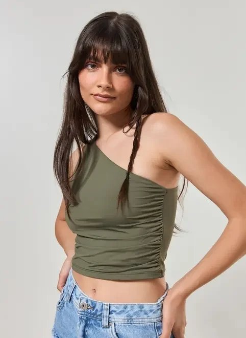 blusa ombro único em poliamida blusa ombro único em poliamida