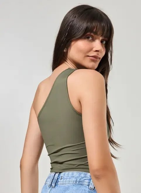 blusa ombro único em poliamida blusa ombro único em poliamida