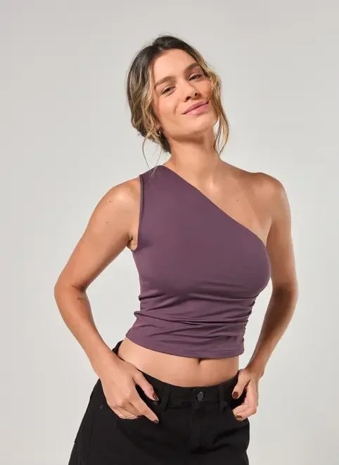 blusa ombro único em poliamida blusa ombro único em poliamida
