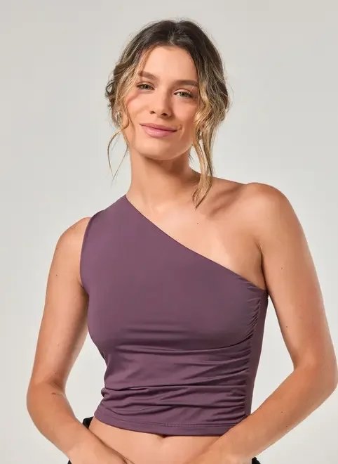 blusa ombro único em poliamida blusa ombro único em poliamida