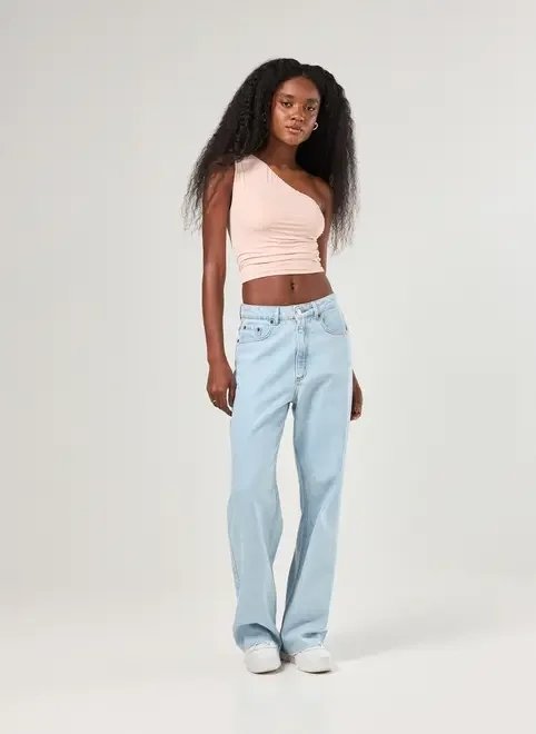 blusa ombro único em poliamida blusa ombro único em poliamida