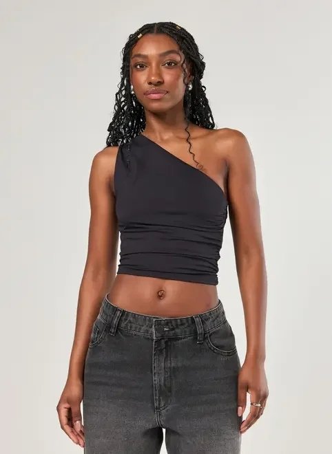 blusa ombro único em poliamida blusa ombro único em poliamida