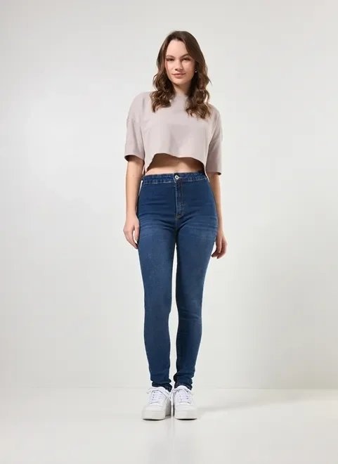 calça jeans skinny básica com elastano calça jeans skinny básica com elastano