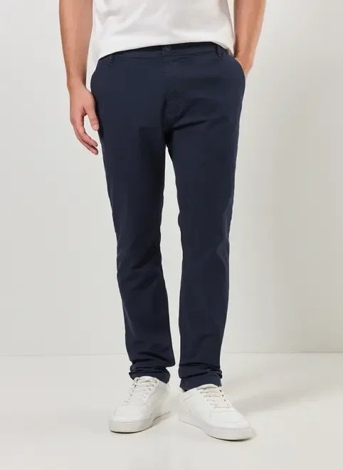 calça chino slim em sarja azul marinho calça chino slim em sarja azul marinho