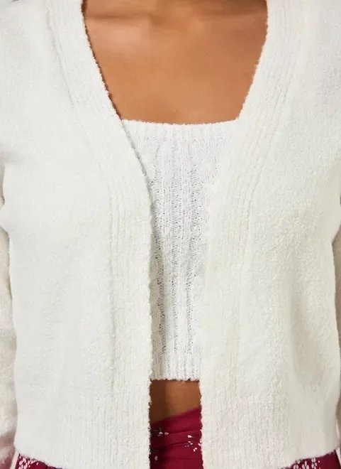 cardigan em tricô branco cardigan em tricô branco