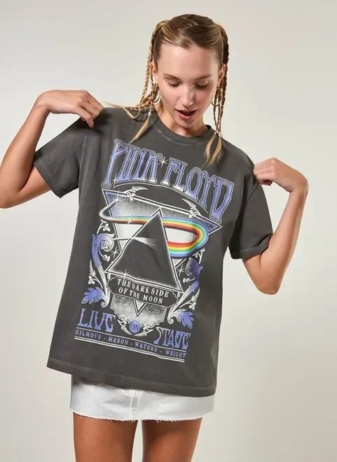 camiseta oversized estonada pink floyd camiseta oversized estonada pink floyd