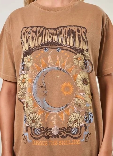 camiseta oversized marrom estonada estampa camiseta oversized marrom estonada estampa