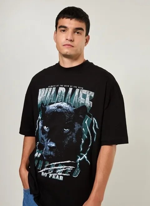 camiseta oversized preta pantera camiseta oversized preta pantera