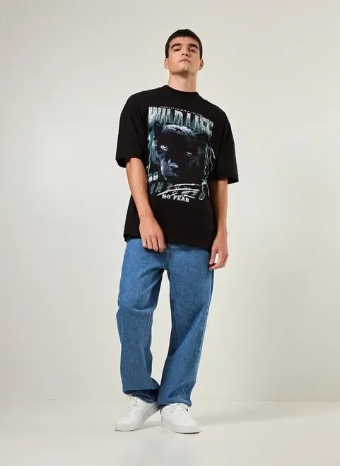 camiseta oversized preta pantera camiseta oversized preta pantera